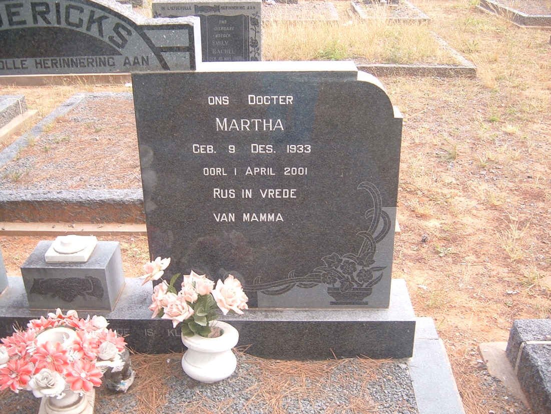 DIEDERICKS Jacob J.J. 1877-1971 &amp; Sophia 1899-2001 :: DIEDERICKS Martha 1933-2001