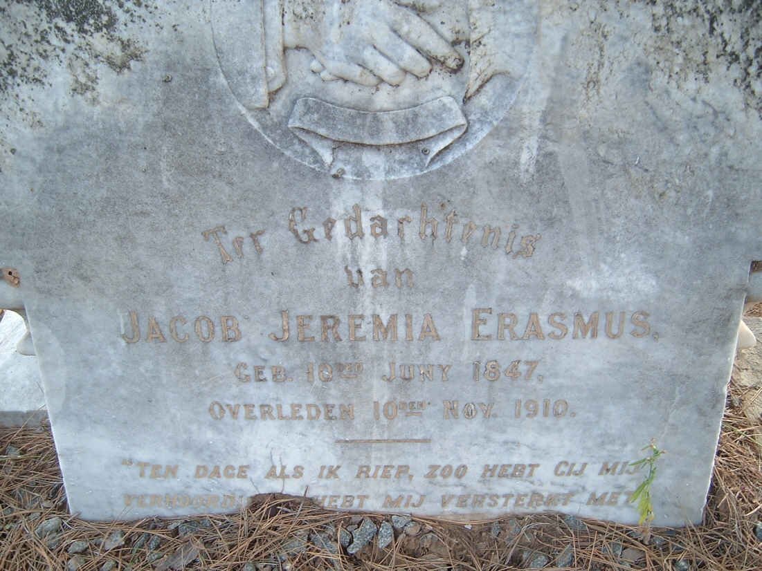 ERASMUS Jacob Jeremia 1847-1910