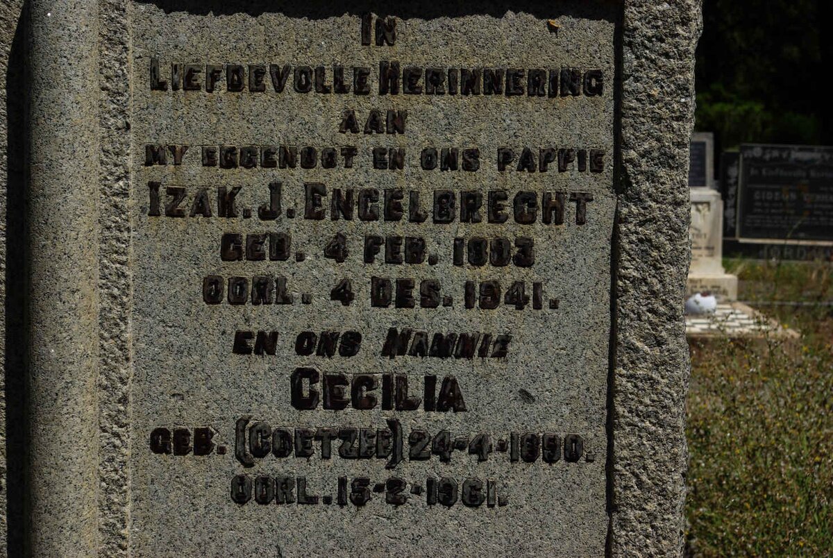 ENGELBRECHT Izak J. 1893-1941 &amp; Cecilia COETZEE 1890-1961
