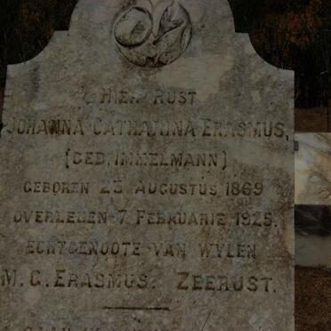 ERASMUS Johanna Catharina nee IMMELMANN 1869-1925