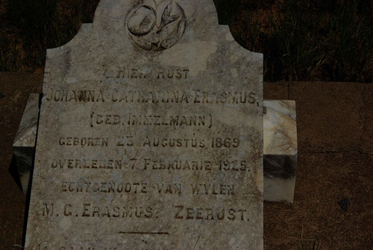 ERASMUS Johanna Catharina nee IMMELMANN 1869-1925
