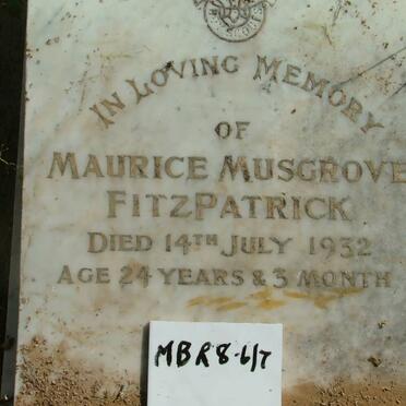 FITZPATRICK Maurice Musgrove -1932