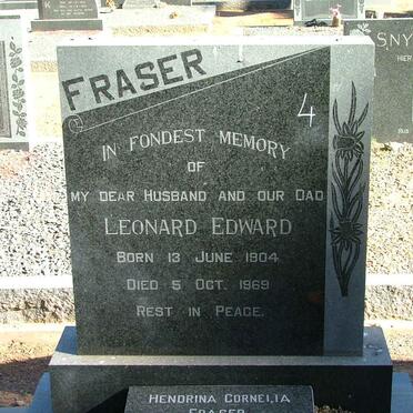 FRASER Leonard Edward 1904-1969 &amp; Hendrina Cornelia