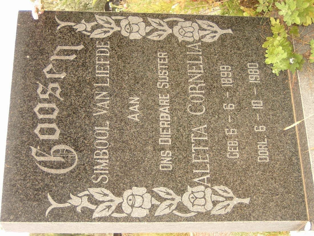 GOOSEN Aletta Cornelia 1899-1980