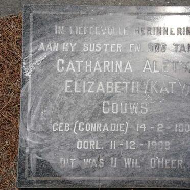 GOUWS Cornelius Johannes 1907-1971 &amp; Catharina Aletta Elizabeth CONRADIE 1907-1988