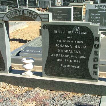 GREYLING Johanna Maria Magdalena DE LANGE 1894-1980