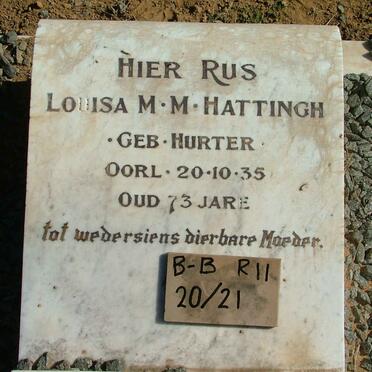 HATTINGH Louisa M.M. nee HURTER -1935