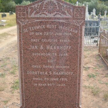 HAARHOFF Jan A. -1904 &amp; Dorothea S -1916