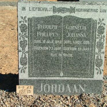 JORDAAN Rudolph Phillipus -1942 &amp; Cornelia Johanna -1956