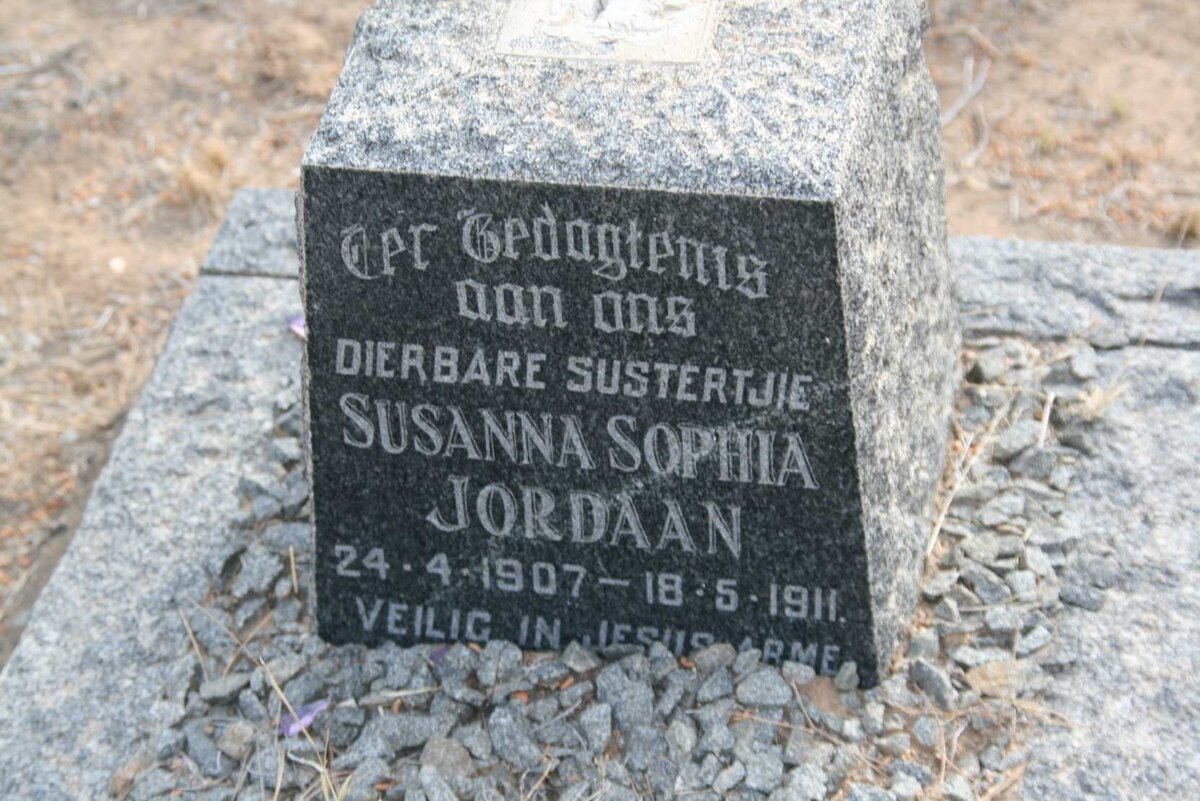 JORDAAN Susanna Sophia 1907-1911
