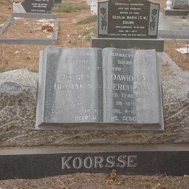 KOORSSE Petrus Benjamin 1903-1976 &amp; Dawidina Herculina TERBLANCHE 190?-1976