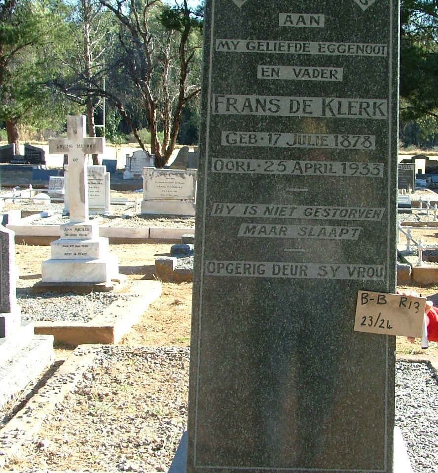 KLERK Frans, de 1878-1933