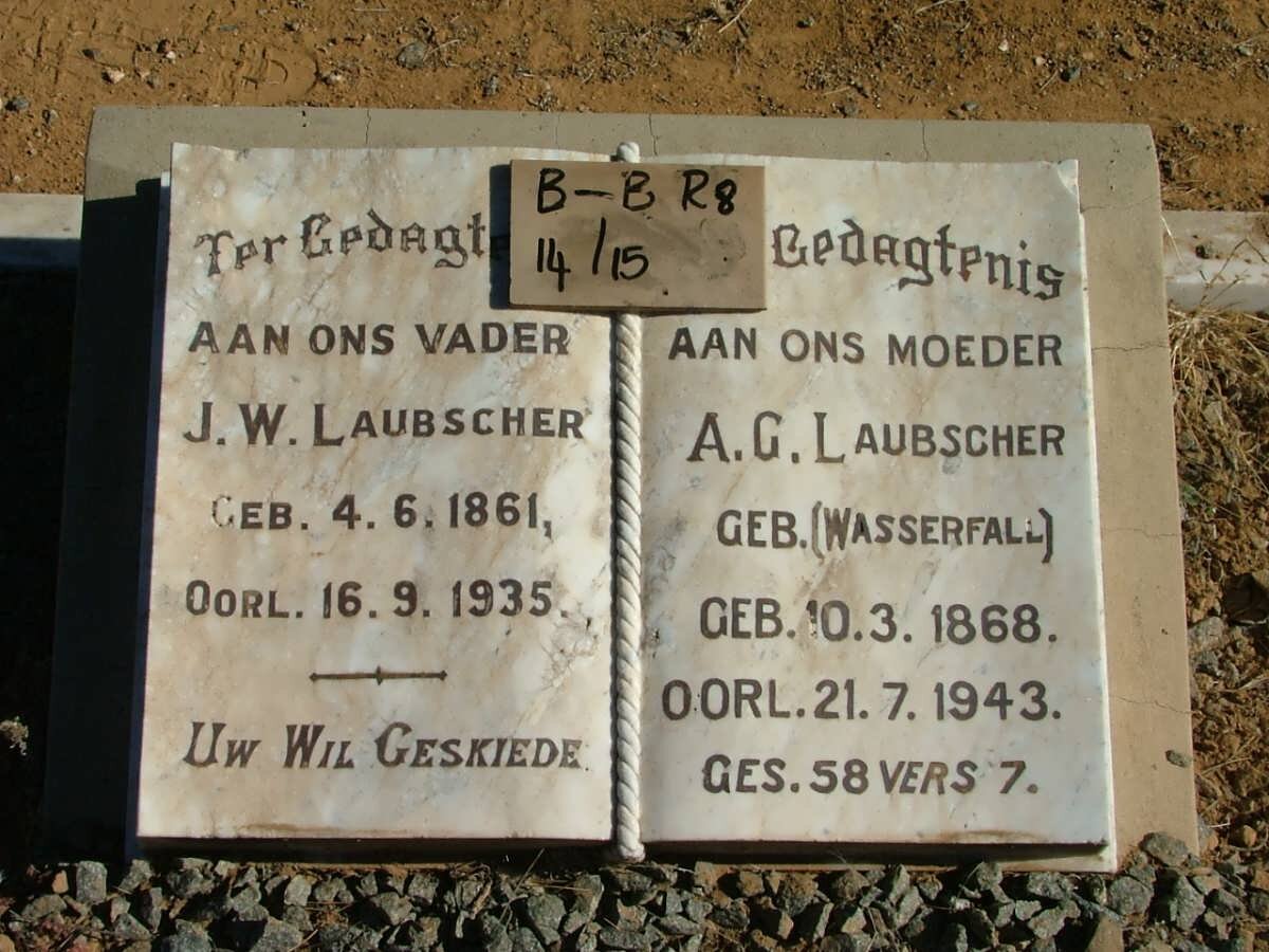 LAUBSCHER J.W. 1861-1935 &amp; A.G. WASSERFALL 1868-1943