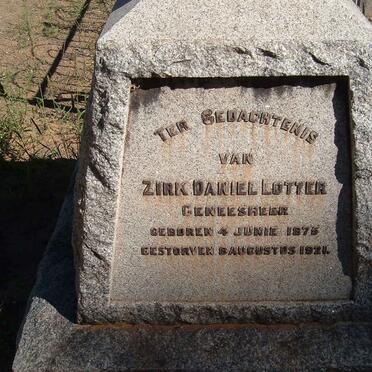 LOTTER Zirk Daniel 1875-1921