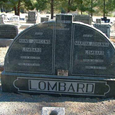 LOMBARD Hans Jurgens 1862-1937 :: LOMBARD Martha Johanna 1893-1944