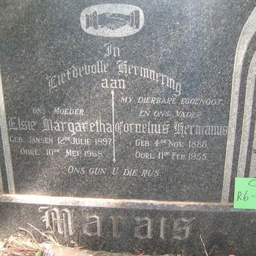 MARAIS Cornelius Hermanus 1886-1955 &amp; Elsie Margaretha JANSEN 1897-1968