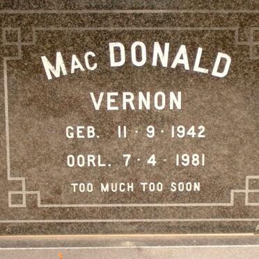 MacDONALD Vernon 1942-1981