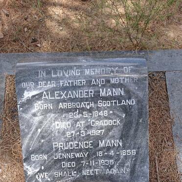 MANN Alexander 1848-1927 &amp; Prudence JENNEWAY 1856-1936