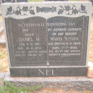 NEL Daniël M. 1901-1973 &amp; Maria Susara BOTHA 18??-1958