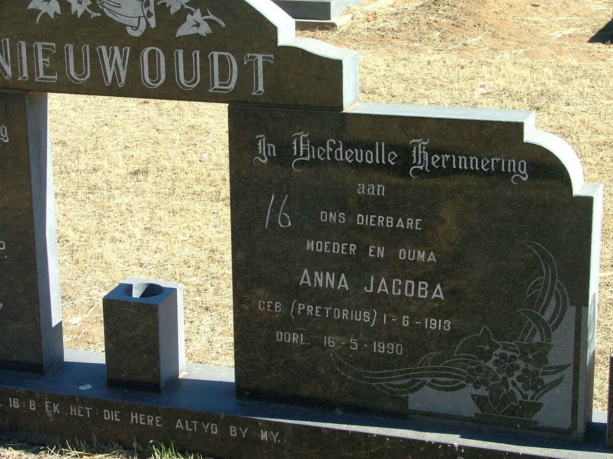NIEUWOUDT Anna Jacoba nee PRETORIUS 1913-1990