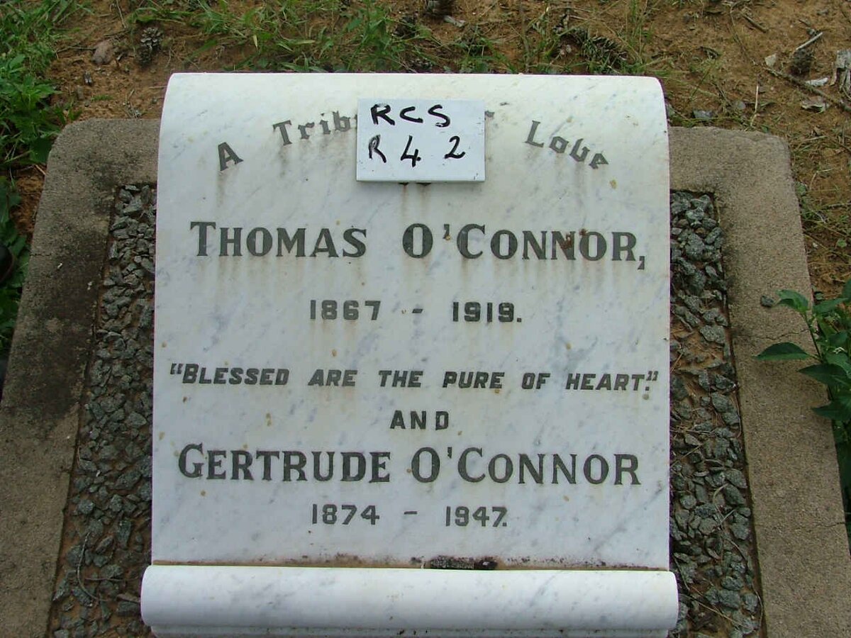 O'CONNOR Thomas 1867-1919 &amp; Gertrude 1874-1947