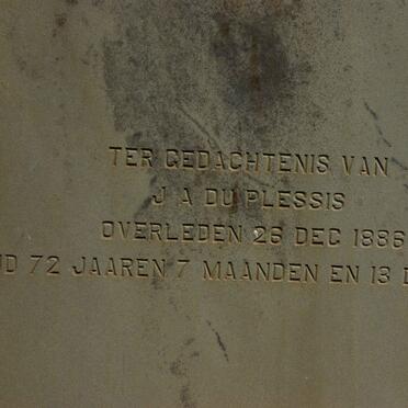 PLESSIS J.A., du -1886