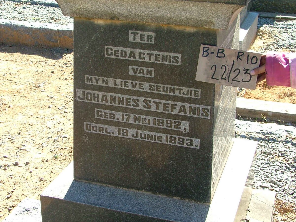 PLESSIS Johannes Stefanis, du 1892-1893