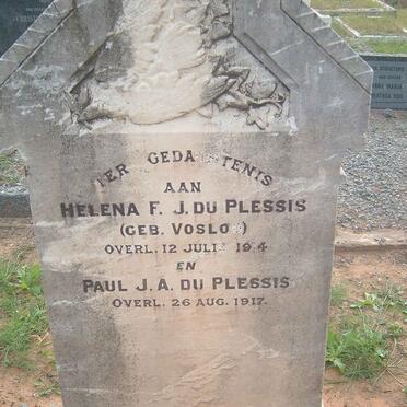 PLESSIS Paul J.A., du -1917 &amp; Helena F.J. VOSLOO -1914