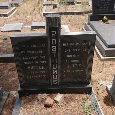 POSTHUMUS Pieter 1921-2002 &amp; Hettie 1924-