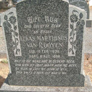 ROOYEN Lukas Marthinus, van 1935-1956