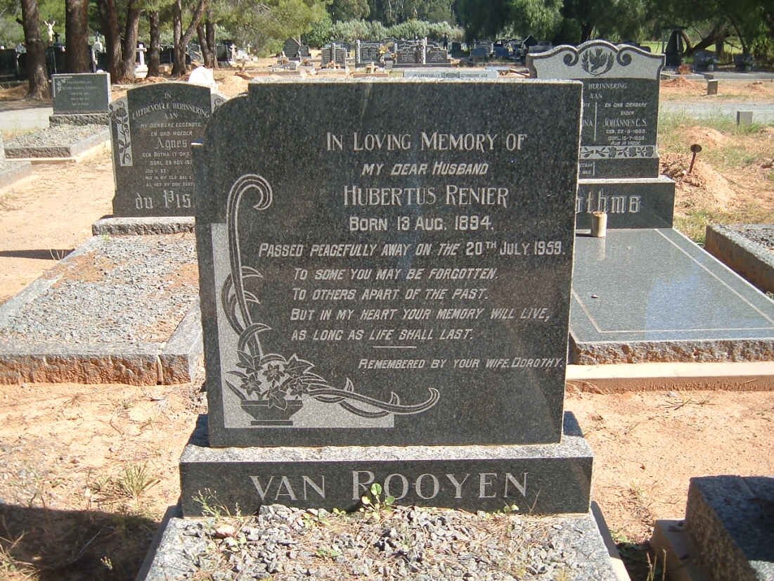 ROOYEN Hubertus Renier, van 1894-1959