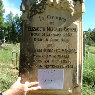 RAYNER William Brookes 1835-1912 &amp; Elizabeth Metcalfe 1833-1910