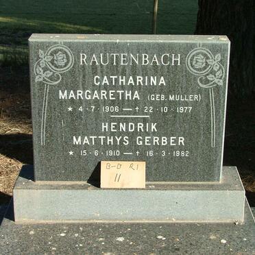 RAUTENBACH Hendrik Matthys Gerber 1910-1982 &amp; Catharina Margaretha MULLER 1906-1977