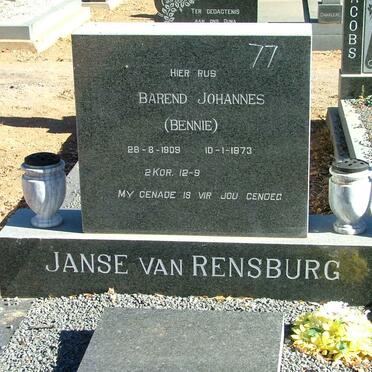 RENSBURG Barend Johannes, Janse van 1909-1973