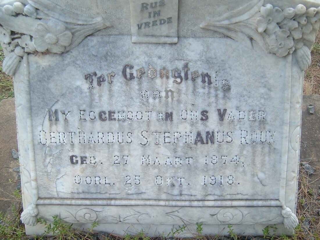 ROUX Gerthardus Stephanus 1874-1918