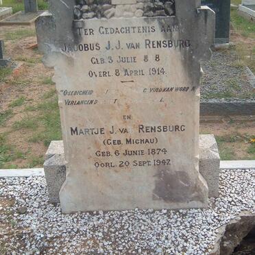 RENSBURG Jacobus J., J. van 1868-1914 &amp; Martje MICHAU 1874-1947