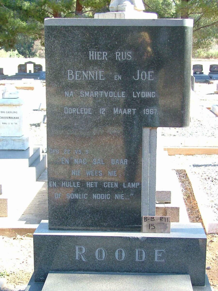 ROODE Bennie -1967 :: ROODE Joe -1967
