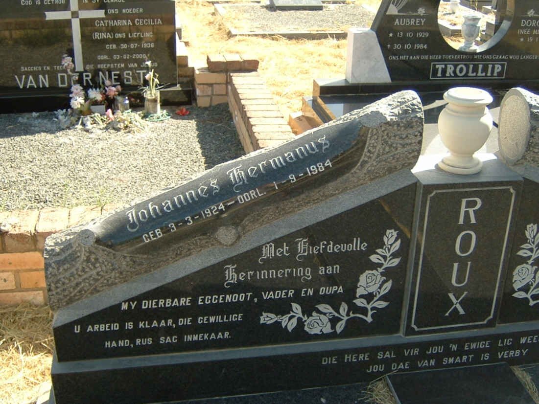ROUX Johannes Hermanus 1924-1984
