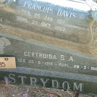 STRYDOM Francois Davis 1911-1967 &amp; Gertruida S.A.1916-1988