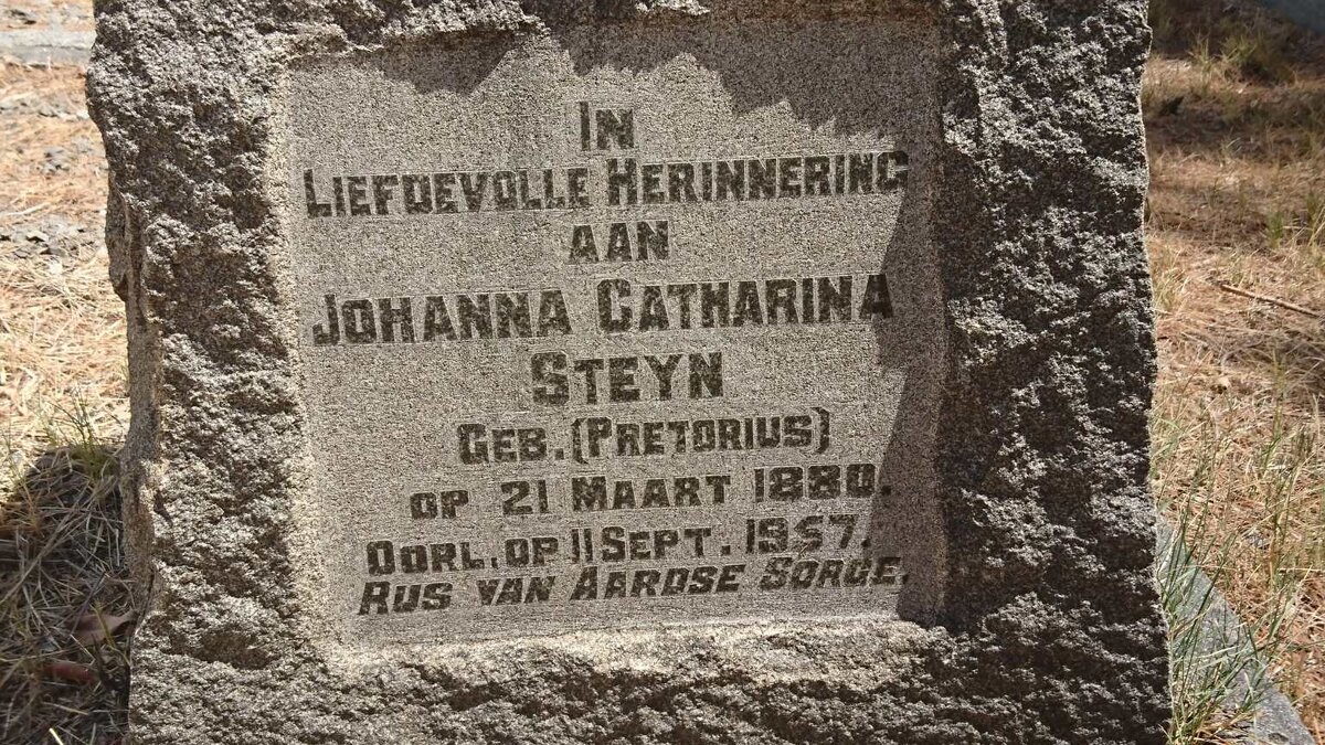 STEYN Johanna Catharina nee PRETORIUS 1880-1957