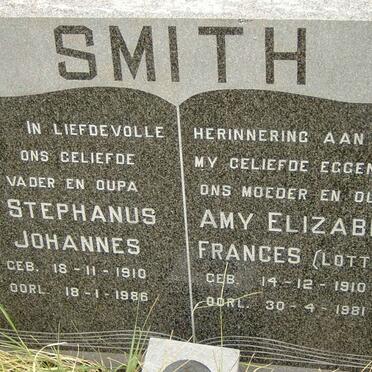 SMITH Stephanus Johannes 1910-1986 &amp; Amy Elizabeth Frances LOTTERING 1910-1981