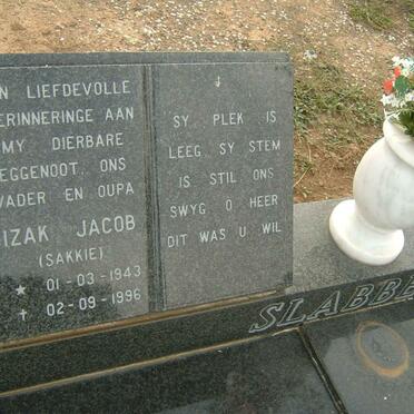 SLABBERT Izak Jacob 1943-1996 &amp; Hester Cornelia 1953- :: SLABBERT Stephanus Johannes Fanie 1972-1987