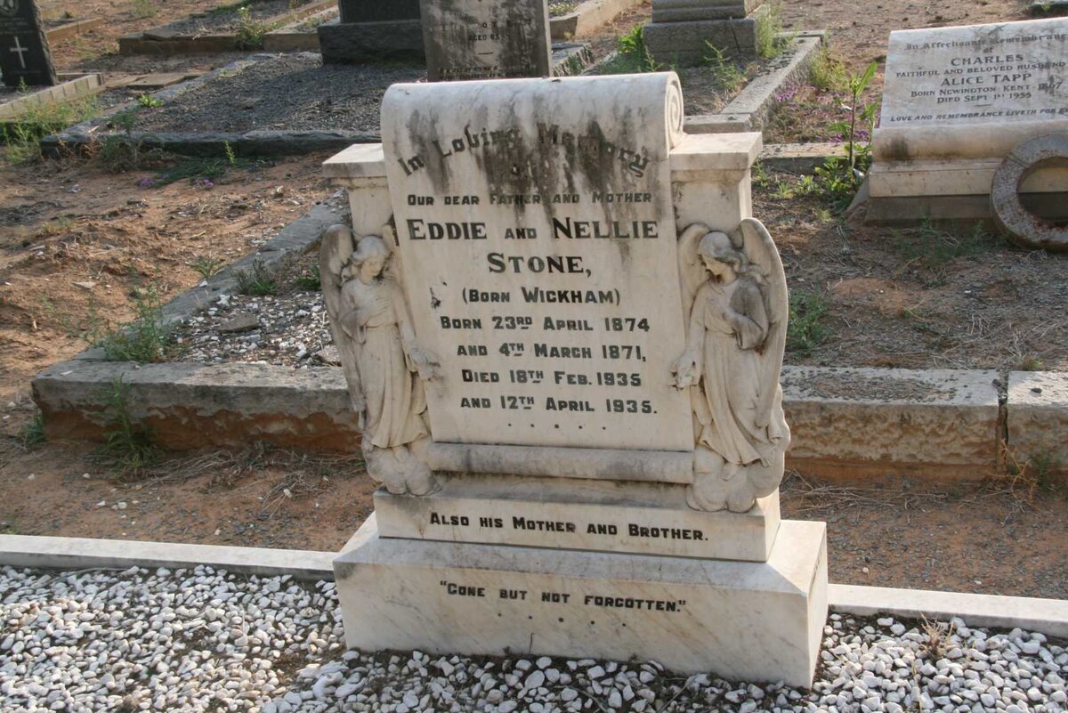 STONE Eddie 1874-1935 &amp; Nellie WICKHAM 1871-1935