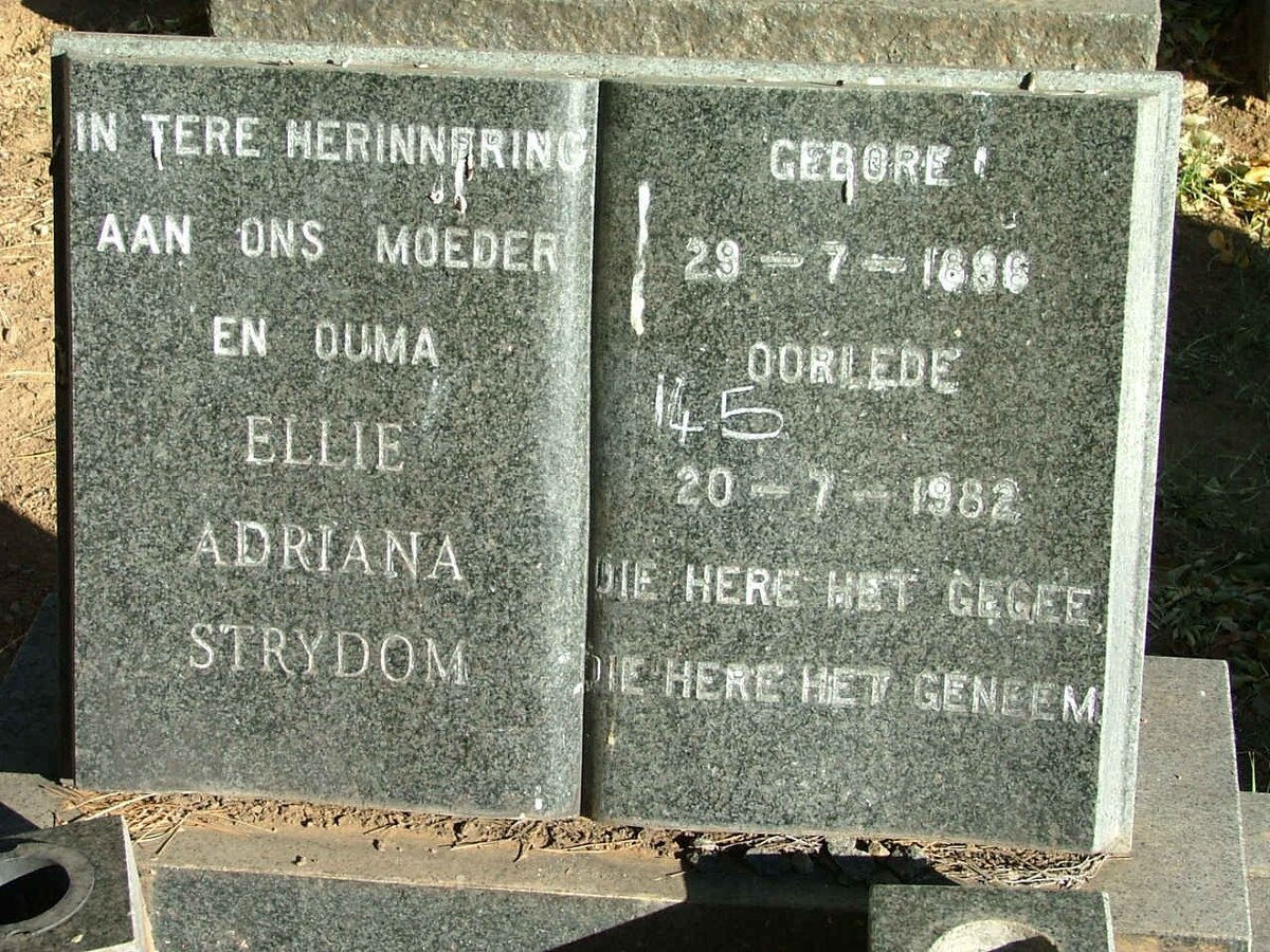 STRYDOM Ellie Adriana 1886-1982