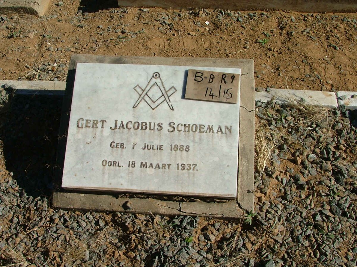 SCHOEMAN Gert Jacobus 1888-1937 
