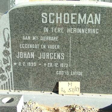SCHOEMAN Johan Jurgens 1899-1973