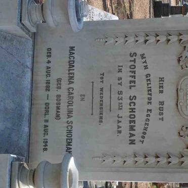 SCHOEMAN Stoffel &amp; Magdalena Carolina BOSMAN 1882-1948