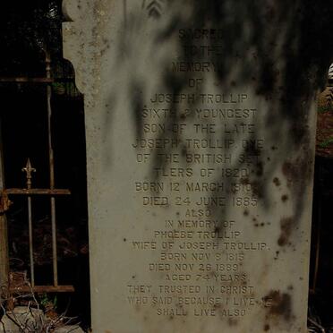 TROLLIP Joseph 1810-1885 &amp; Phoebe 1815-1889