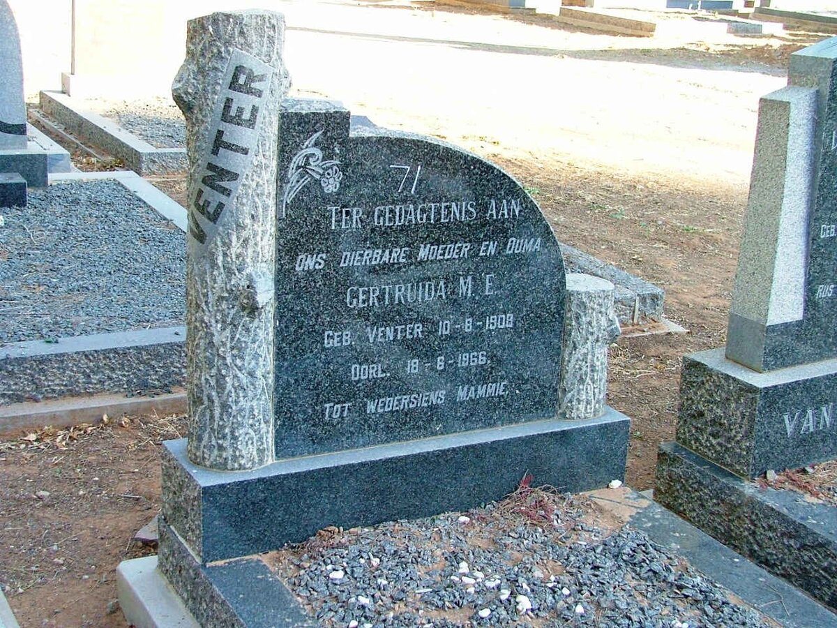 VENTER Gertruida M.E. nee VENTER 1908-1966