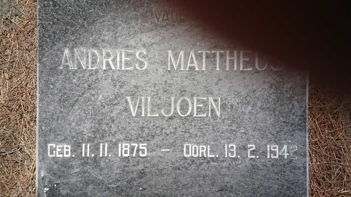 VILJOEN Andries Mattheus 1875-1942 &amp; Susara Johanna DE BEER 1880-1951